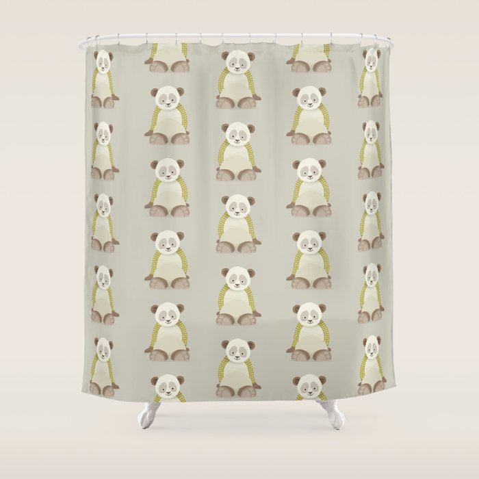 Whimsical Giant Panda Shower Curtain Gallery Image 1