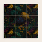 Before Midnight Blue Hour Vintage Flowers Garden Wood Wall Art Gallery Image 1