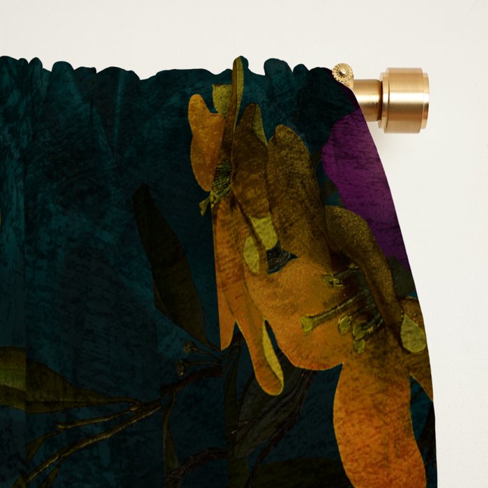 Before Midnight Blue Hour Vintage Flowers Garden Window Curtain Gallery Image 2