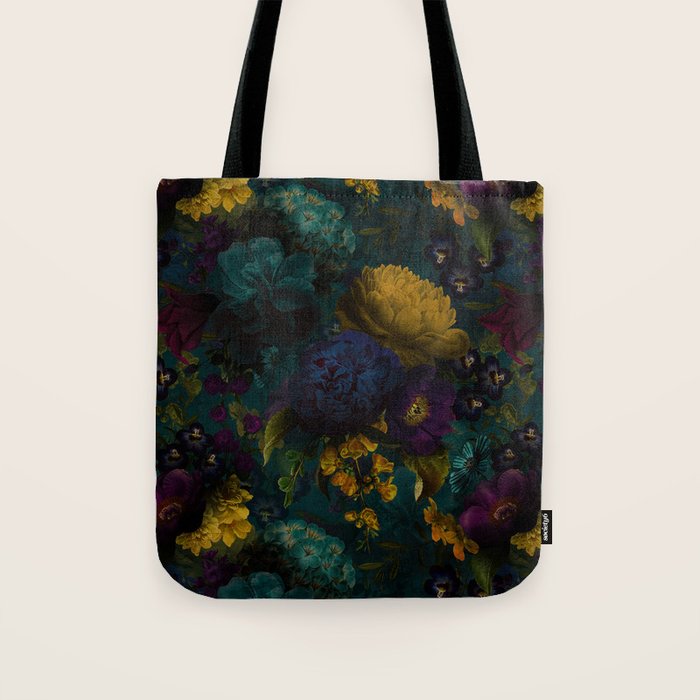 Before Midnight Blue Hour Vintage Flowers Garden Tote Bag Gallery Image 1