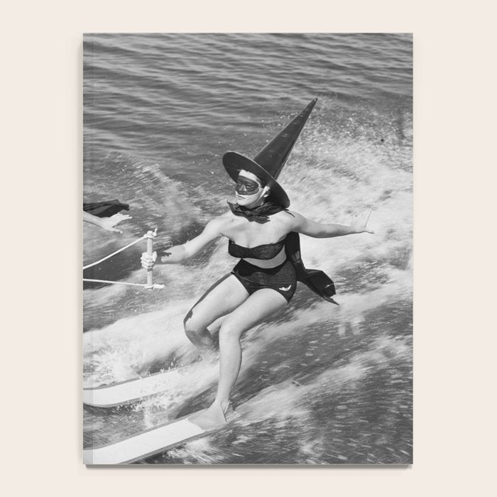 Water witches water skiing hilarious funny humorous black and white vintage photograph Notebook Gallery Image 4