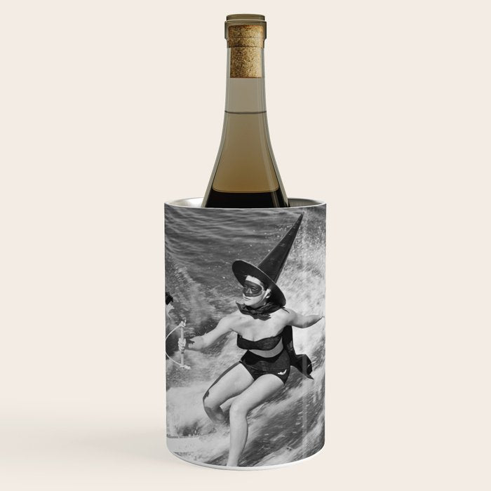 Water witches water skiing hilarious funny humorous black and white vintage photograph Wine Chiller Gallery Image 3