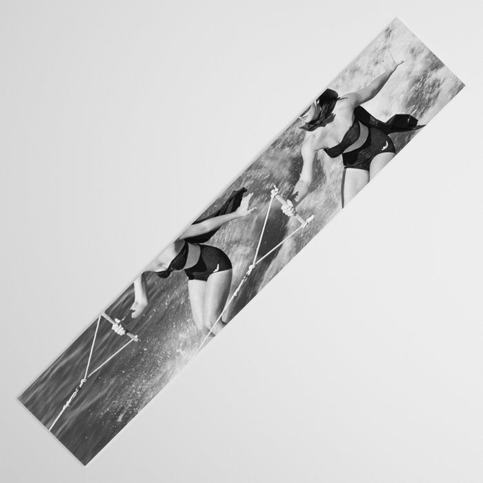 Water witches water skiing hilarious funny humorous black and white vintage photograph Table Runner Gallery Image 3