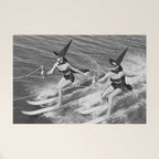 Water witches water skiing hilarious funny humorous black and white vintage photograph Welcome Mat Gallery Image 1