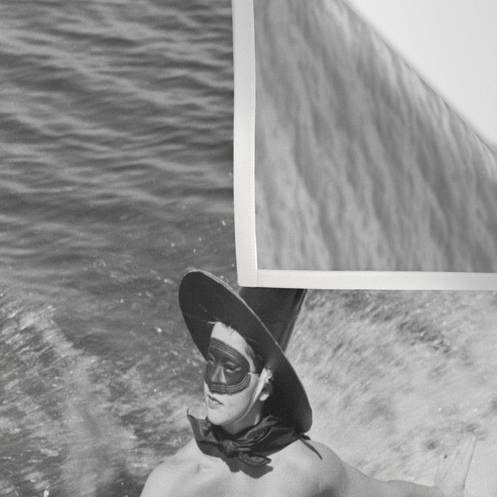 Water witches water skiing hilarious funny humorous black and white vintage photograph Wall Tapestry Gallery Image 3