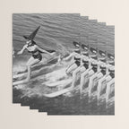 Water witches water skiing hilarious funny humorous black and white vintage photograph Wrapping Paper Gallery Image 3