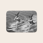Water witches water skiing hilarious funny humorous black and white vintage photograph Bath Mat Gallery Image 1