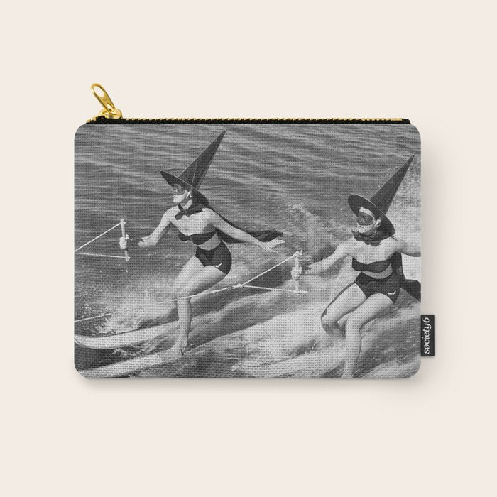 Water witches water skiing hilarious funny humorous black and white vintage photograph Carry All Pouch Gallery Image 1