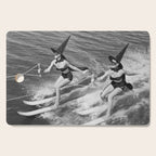Water witches water skiing hilarious funny humorous black and white vintage photograph Cutting Board Gallery Image 1