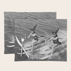 Water witches water skiing hilarious funny humorous black and white vintage photograph Placemat Gallery Image 1