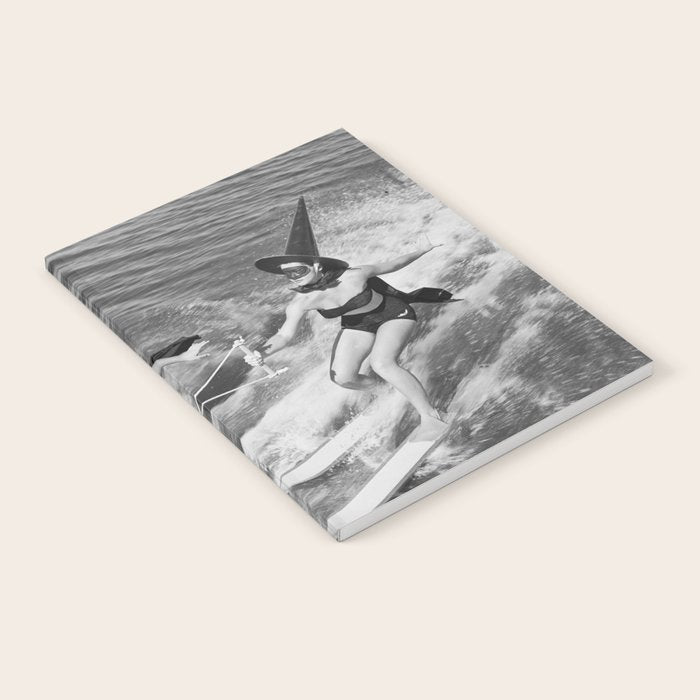 Water witches water skiing hilarious funny humorous black and white vintage photograph Notebook Gallery Image 1