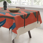 Terracotta Folk Blooms Tablecloth Gallery Image 3