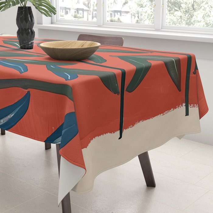 Terracotta Folk Blooms Tablecloth Gallery Image 3