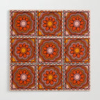 Flower Granny Square Print Wood Wall Art Gallery Image 1