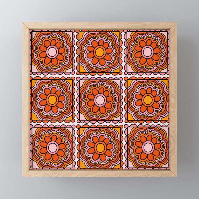 Flower Granny Square Print Mini Art Print Gallery Image 1