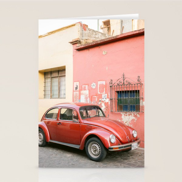 The Red Retro Car of Oaxaca Stationery Card Gallery Image 1