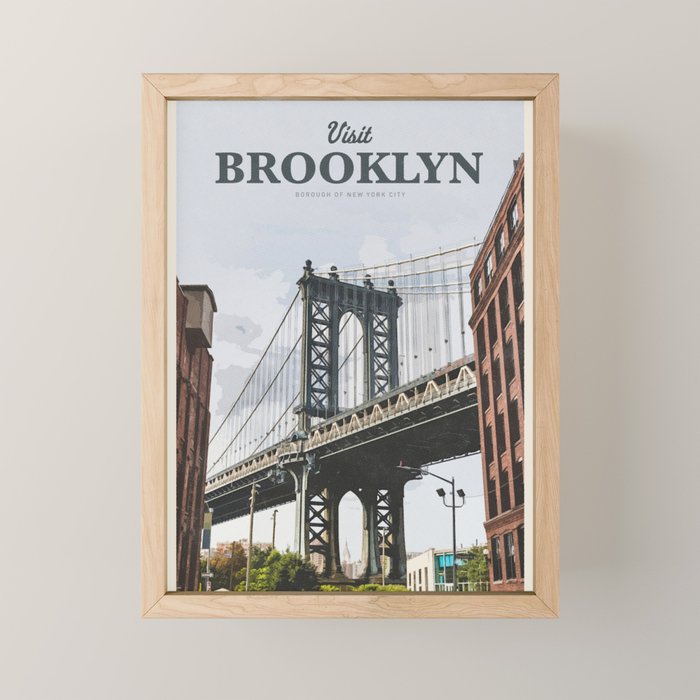 Visit Brooklyn Mini Art Print Gallery Image 1