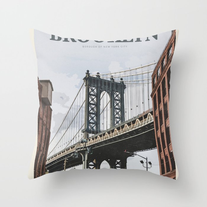 Visit Brooklyn Throw Pillow Gallery Image 6