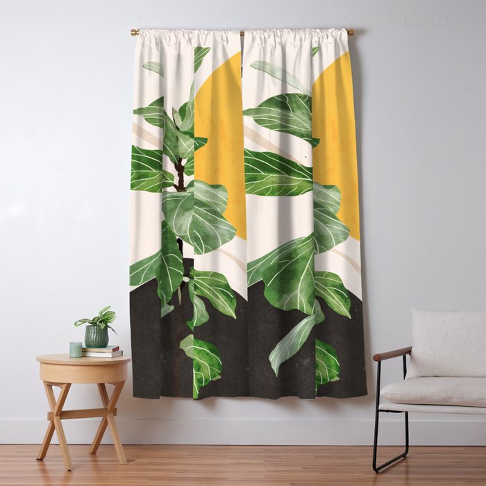 Abstract Art / Plant 2 Window Curtain Gallery Image 5