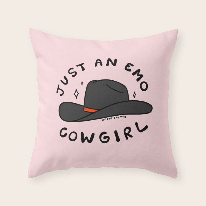Just An Emo Cowgirl Throw Pillow Gallery Image 1