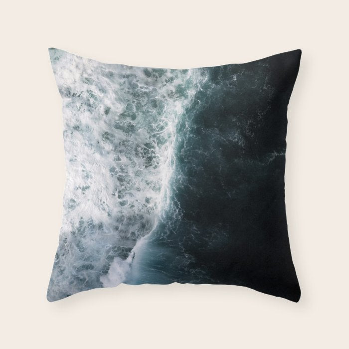 Oceanscape - White and Blue Throw Pillow Gallery Image 6