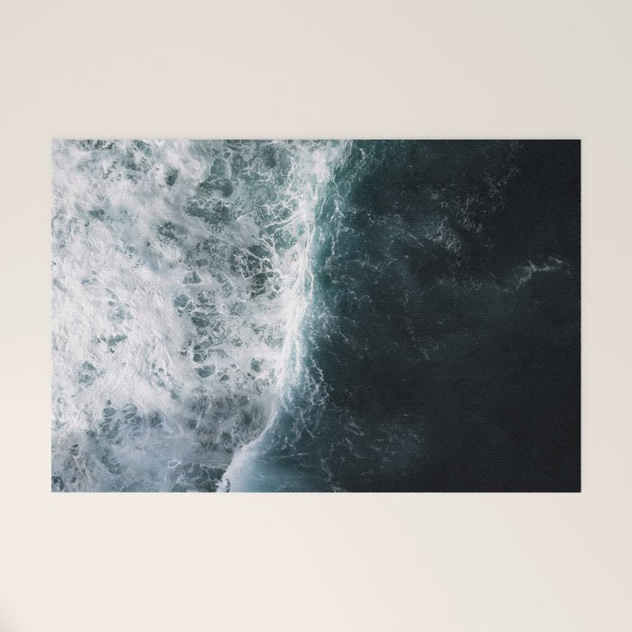 Oceanscape - White and Blue Welcome Mat Gallery Image 1