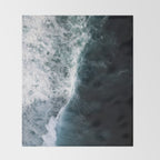 Oceanscape - White and Blue Throw Blanket Gallery Image 2