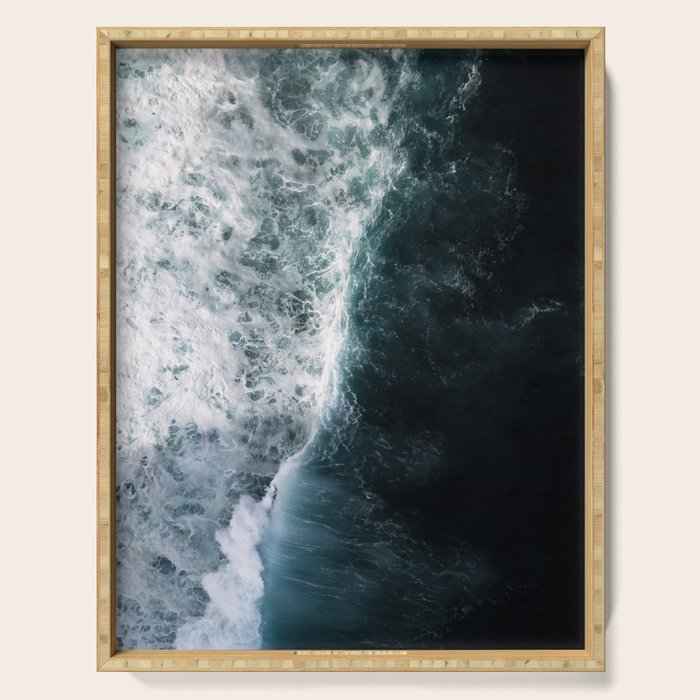 Oceanscape - White and Blue Serving Tray Gallery Image 1