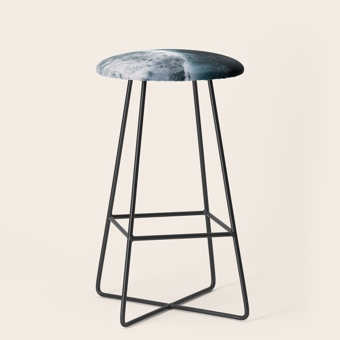 Oceanscape - White and Blue Stool Gallery Image 1