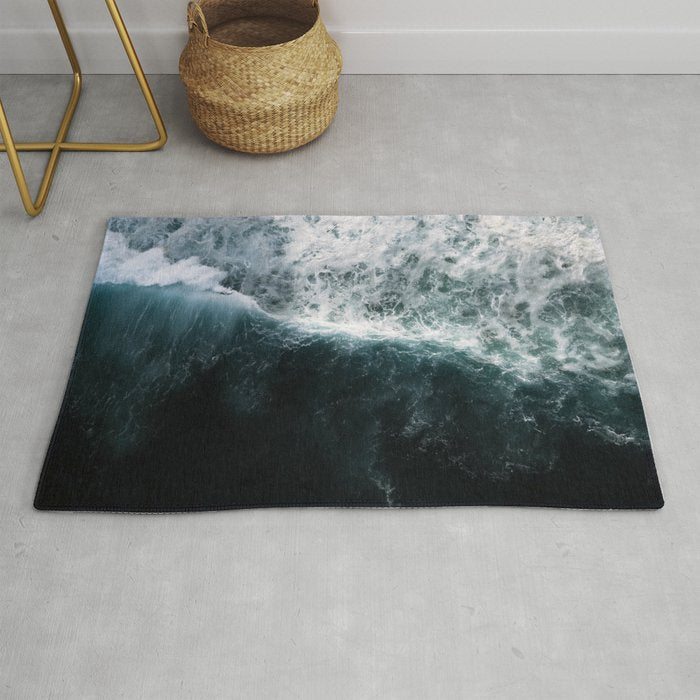 Oceanscape - White and Blue Rug Gallery Image 1