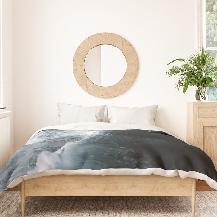 Oceanscape - White and Blue Duvet Cover Gallery Image 3