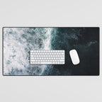 Oceanscape - White and Blue Desk Mat Gallery Image 1