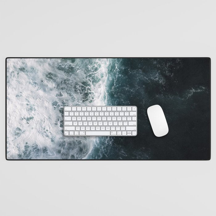 Oceanscape - White and Blue Desk Mat Gallery Image 1