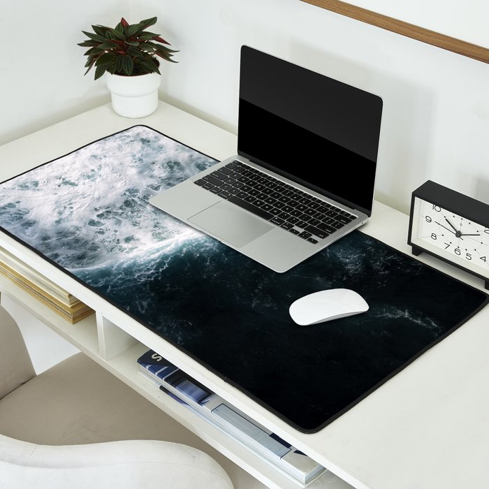 Oceanscape - White and Blue Desk Mat Gallery Image 2