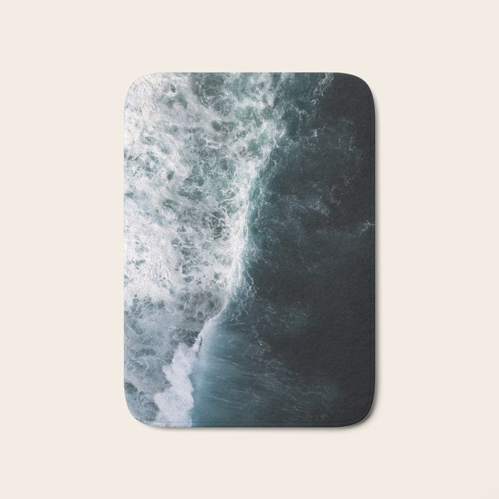 Oceanscape - White and Blue Bath Mat Gallery Image 1