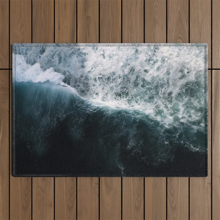 Oceanscape - White and Blue Outdoor Rug Gallery Image 1