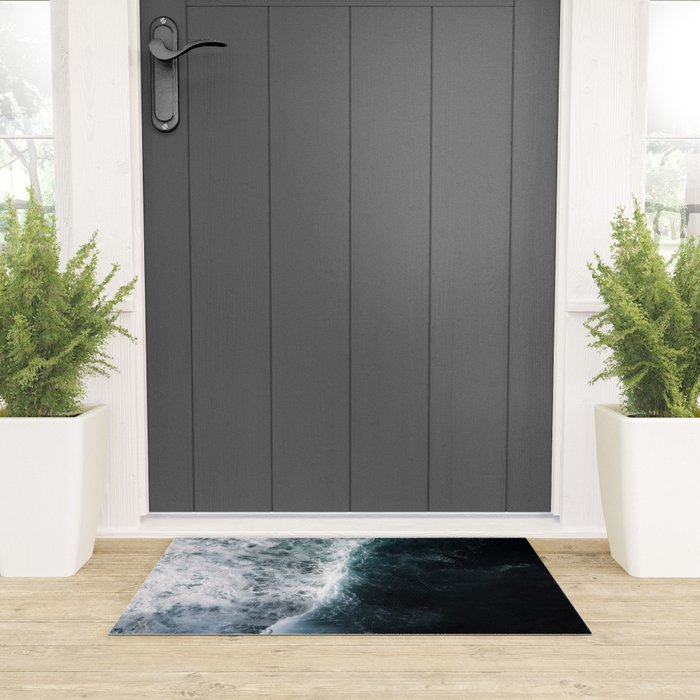Oceanscape - White and Blue Welcome Mat Gallery Image 3