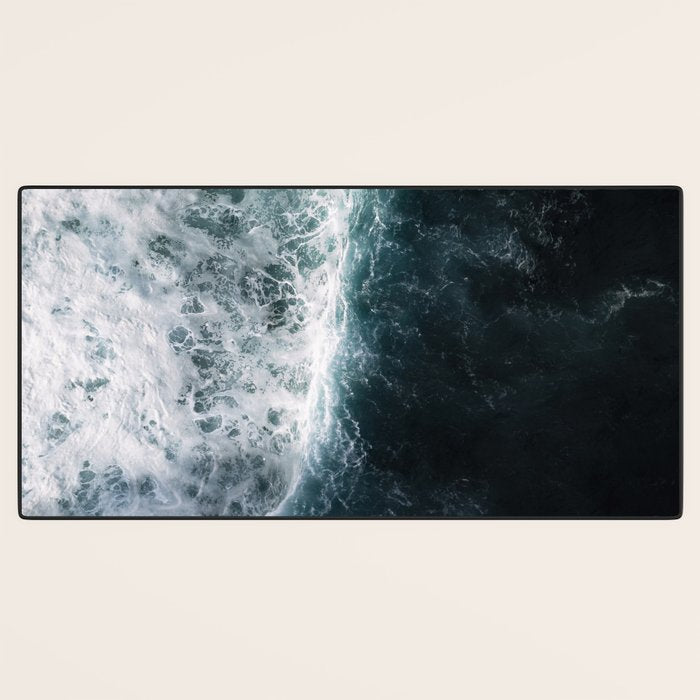 Oceanscape - White and Blue Desk Mat Gallery Image 3