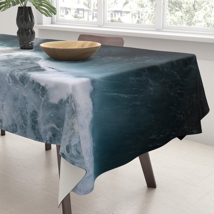 Oceanscape - White and Blue Tablecloth Gallery Image 3