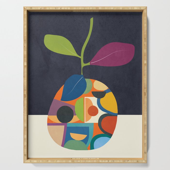 Abstract fruit shapes 01 Serving Tray Gallery Image 1