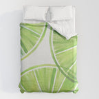 Fresh Lime Citrus Abstract Watercolor Duvet Cover Gallery Image 6