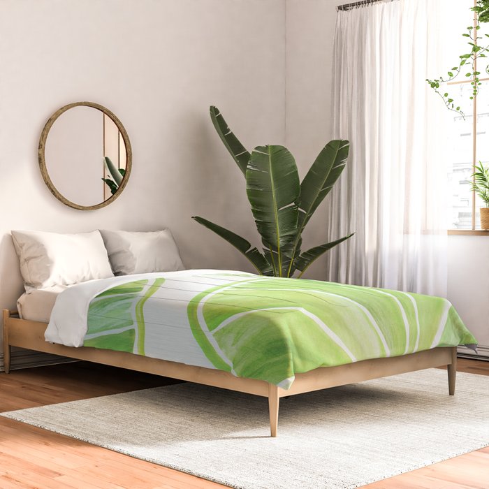 Fresh Lime Citrus Abstract Watercolor Comforter Gallery Image 2