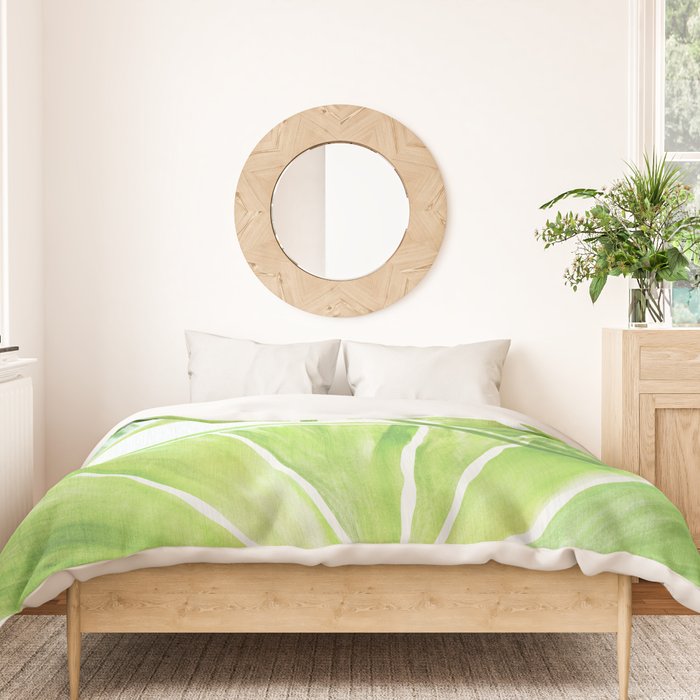 Fresh Lime Citrus Abstract Watercolor Duvet Cover Gallery Image 3