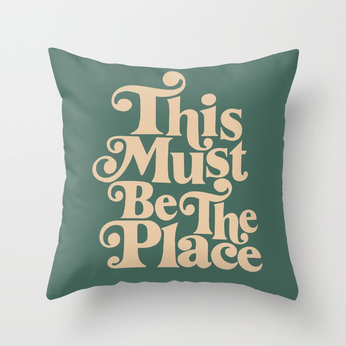 This Must Be The Place - Green & Beige Throw Pillow Gallery Image 6