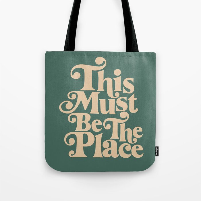This Must Be The Place - Green & Beige Tote Bag Gallery Image 1