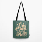 This Must Be The Place - Green & Beige Tote Bag Gallery Image 2