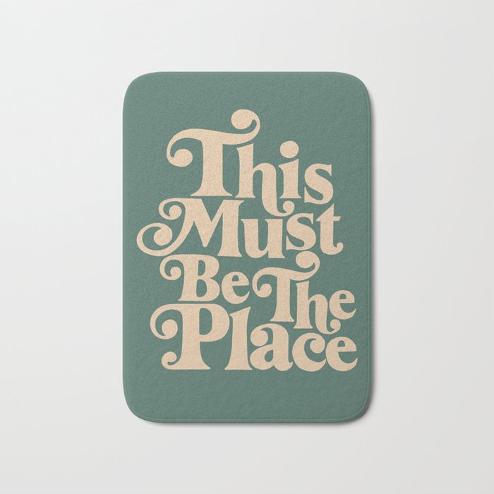 This Must Be The Place - Green & Beige Bath Mat Gallery Image 1