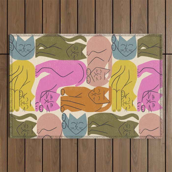 Stack of Cats No. 1 Outdoor Rug Gallery Image 1