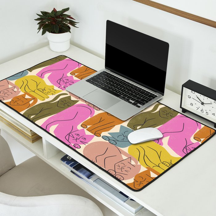 Stack of Cats No. 1 Desk Mat Gallery Image 2