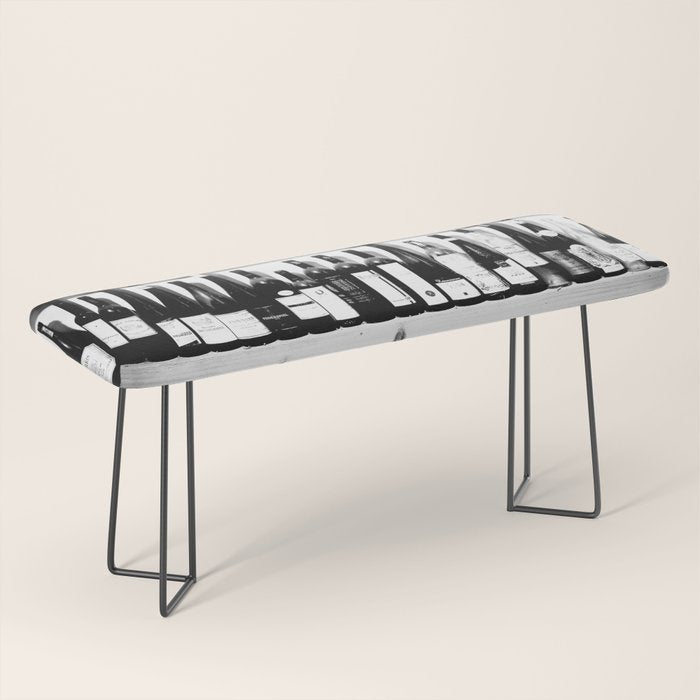Wine Bottles in Black And White #decor #society6 #buyart Bench Gallery Image 1